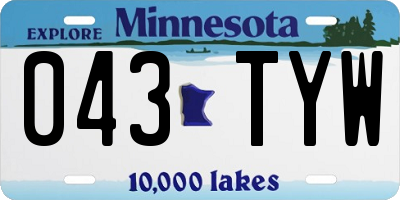 MN license plate 043TYW