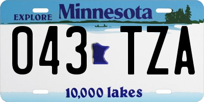 MN license plate 043TZA