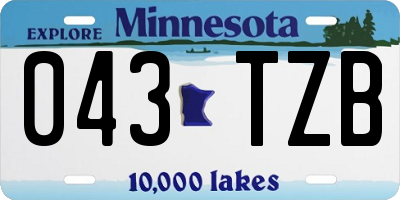 MN license plate 043TZB