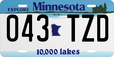 MN license plate 043TZD