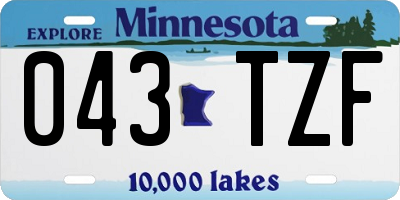 MN license plate 043TZF