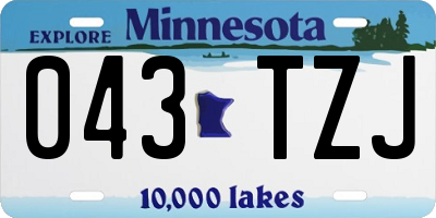 MN license plate 043TZJ