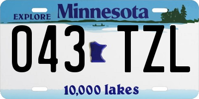 MN license plate 043TZL