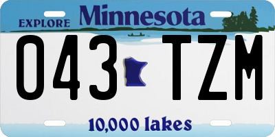 MN license plate 043TZM