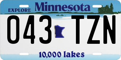 MN license plate 043TZN