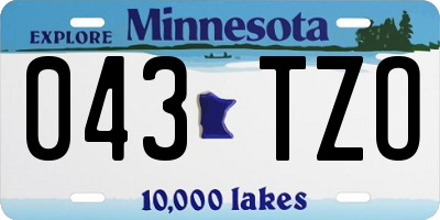 MN license plate 043TZO