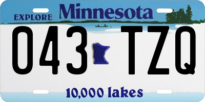 MN license plate 043TZQ