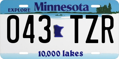 MN license plate 043TZR