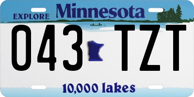 MN license plate 043TZT