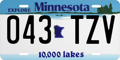 MN license plate 043TZV