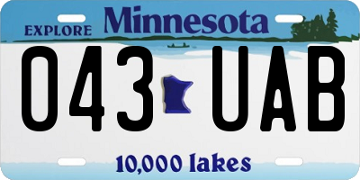 MN license plate 043UAB