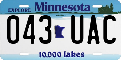 MN license plate 043UAC