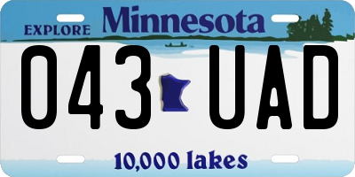 MN license plate 043UAD