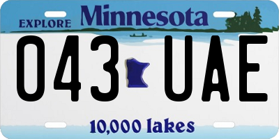 MN license plate 043UAE
