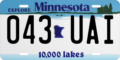 MN license plate 043UAI