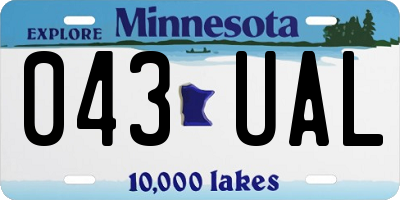 MN license plate 043UAL