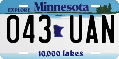 MN license plate 043UAN