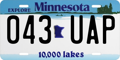 MN license plate 043UAP