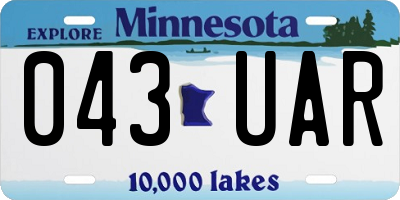 MN license plate 043UAR
