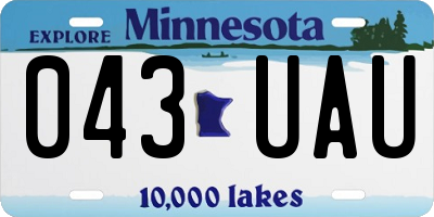 MN license plate 043UAU