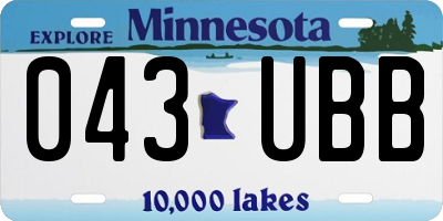 MN license plate 043UBB