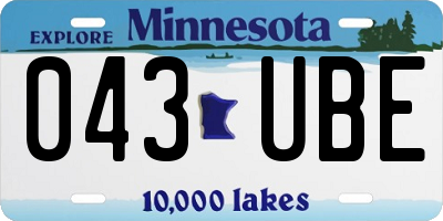 MN license plate 043UBE