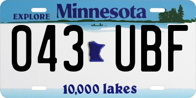 MN license plate 043UBF