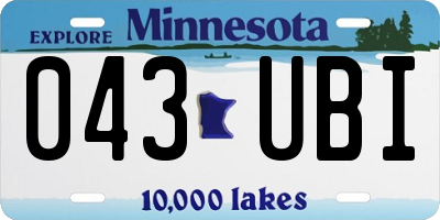 MN license plate 043UBI