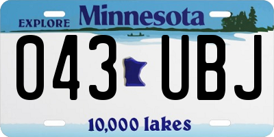 MN license plate 043UBJ