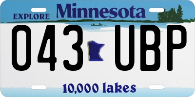MN license plate 043UBP