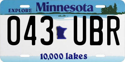 MN license plate 043UBR