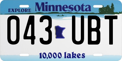 MN license plate 043UBT