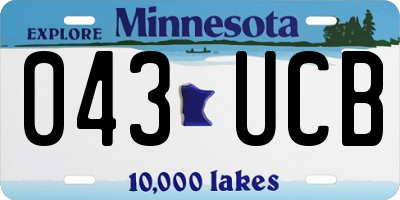 MN license plate 043UCB