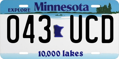 MN license plate 043UCD