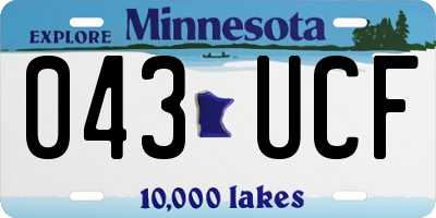 MN license plate 043UCF
