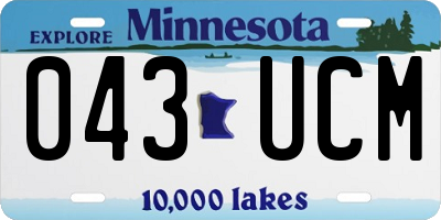 MN license plate 043UCM