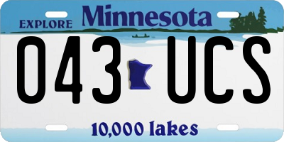 MN license plate 043UCS