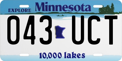 MN license plate 043UCT
