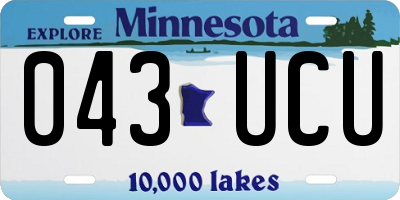 MN license plate 043UCU