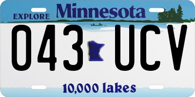 MN license plate 043UCV