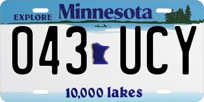 MN license plate 043UCY