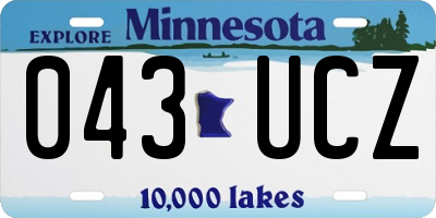 MN license plate 043UCZ