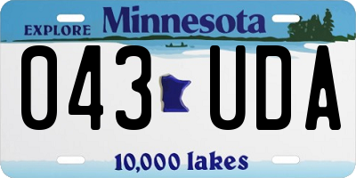 MN license plate 043UDA