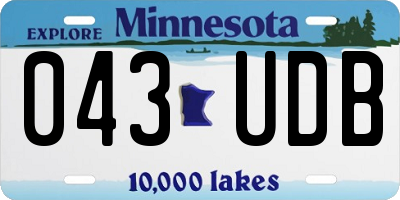 MN license plate 043UDB