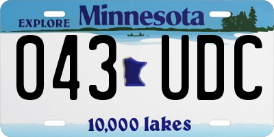 MN license plate 043UDC