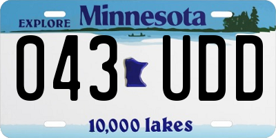 MN license plate 043UDD
