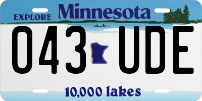 MN license plate 043UDE