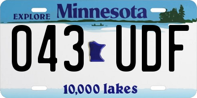 MN license plate 043UDF