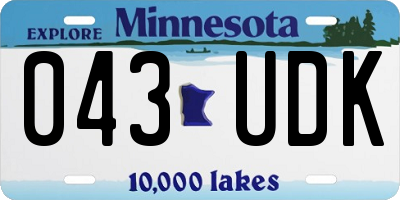 MN license plate 043UDK