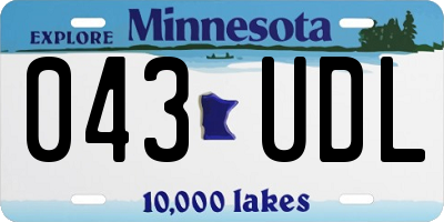 MN license plate 043UDL